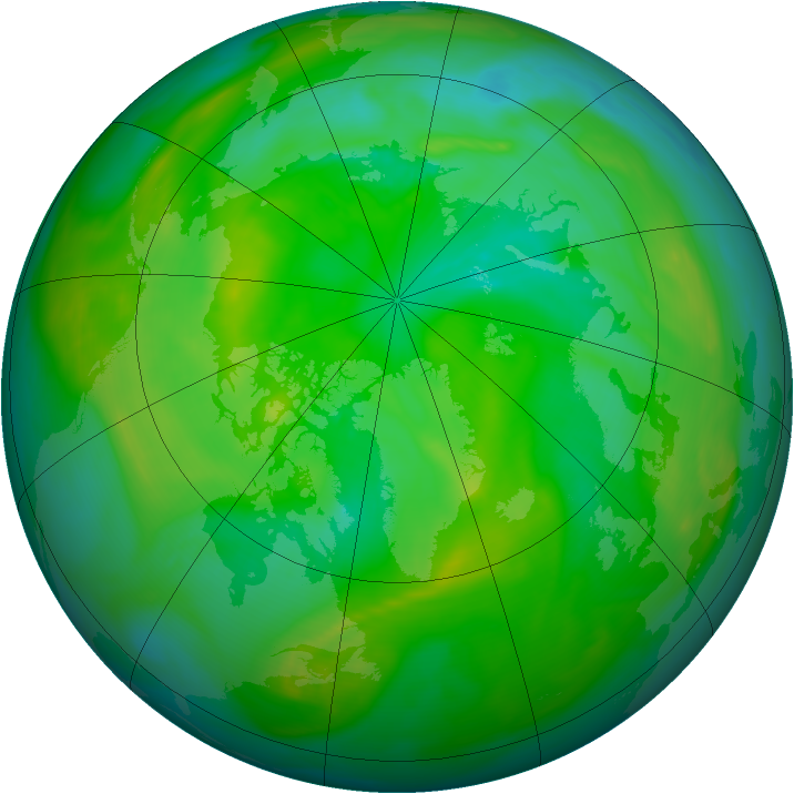 Arctic ozone map for 11 July 2005